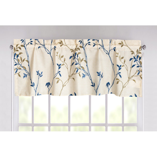 Winston Porter Fordville Floral Tailored 52'' Window Valance in Cream